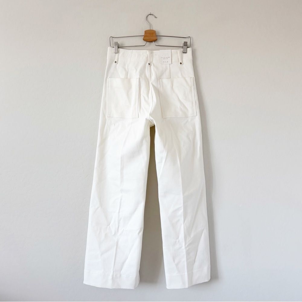 NWT Zara Wide Leg Tailored White Denim Jeans Size EU 40 US 8 - Picture 11 of 13